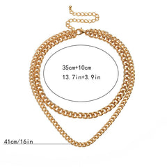 Women's Thin Link Metal Layered Necklace