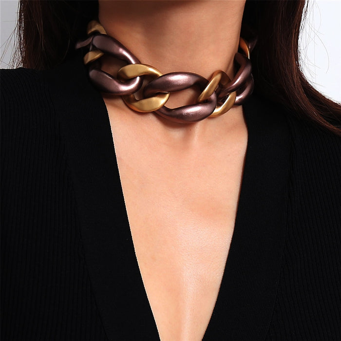 Women's Exaggerated Super Chunk Collar Statement Necklace