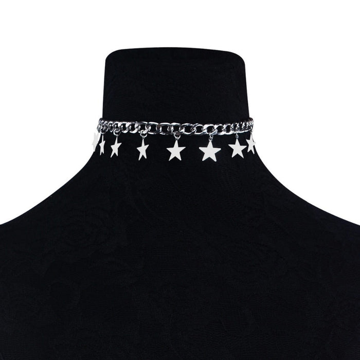 Women's Metal Chain Choker Star Pendant Necklace