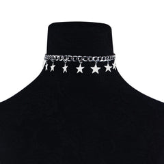 Women's Metal Chain Choker Star Pendant Necklace