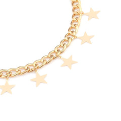 Women's Metal Chain Choker Star Pendant Necklace