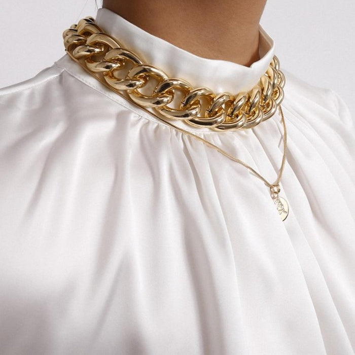 Women's Hip Hop Cuban Big Chunk Chain Necklace