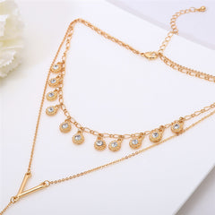 Women's Fashion Double Layer Crystal Necklace