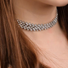 Women's Rhombus Crystal Choker Necklace