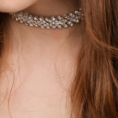 Women's Rhombus Crystal Choker Necklace