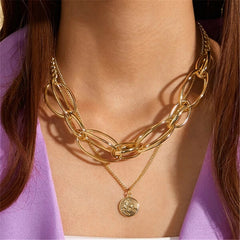 Women's Vintage Twisted Chunky Link Chain Necklace