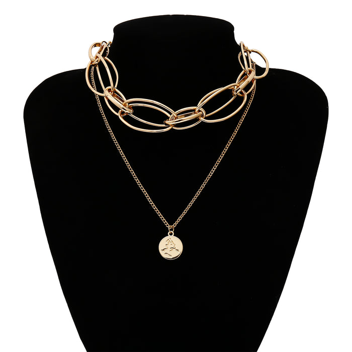 Women's Vintage Twisted Chunky Link Chain Necklace