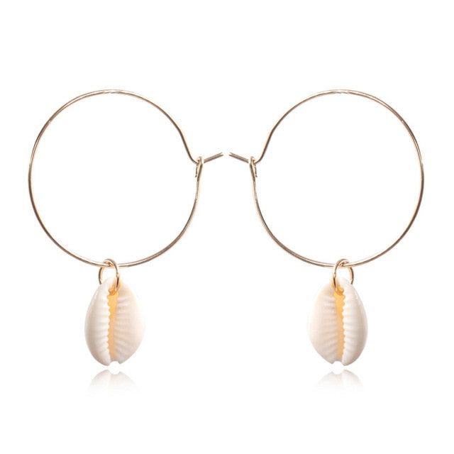 Women's Seashell Hoop Earrings