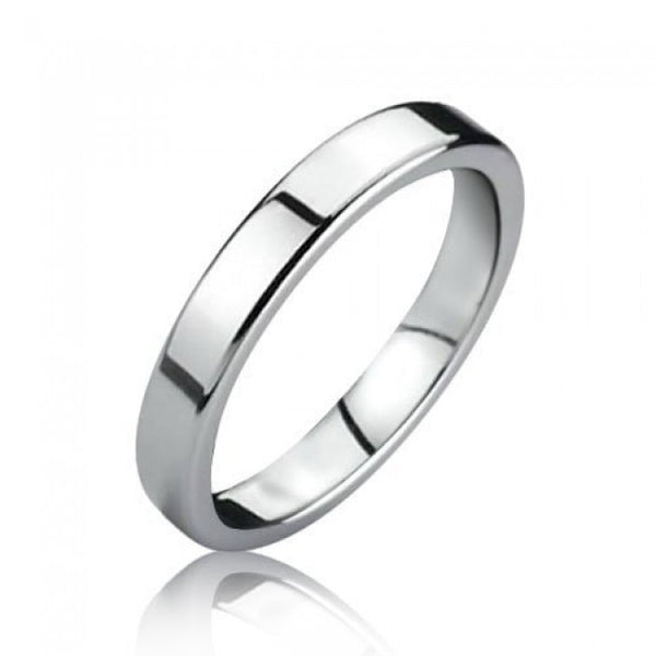 Women's 3mm Classic Polished Silver Tungsten Carbide Ring