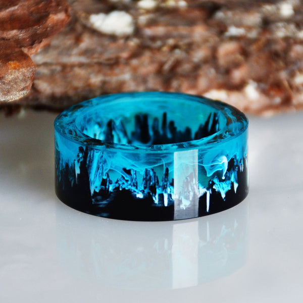 Women's 10mm 'Melting Landscape' Acetate Acrylic Ring