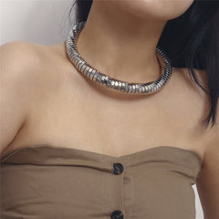 Women's Vintage Gypsy Aluminium Sequin Choker Necklace