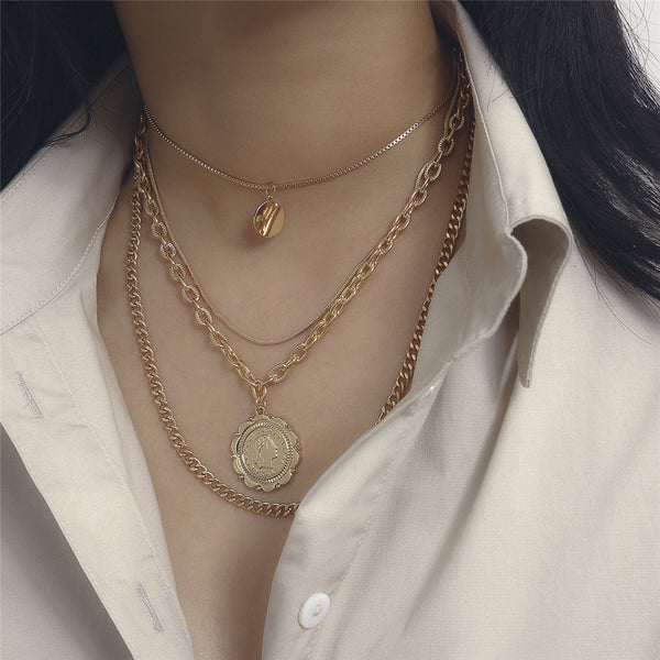 Women's Layered Coin Necklace