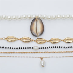 Women's Bohemian White Imitation Pearl Choker Necklace