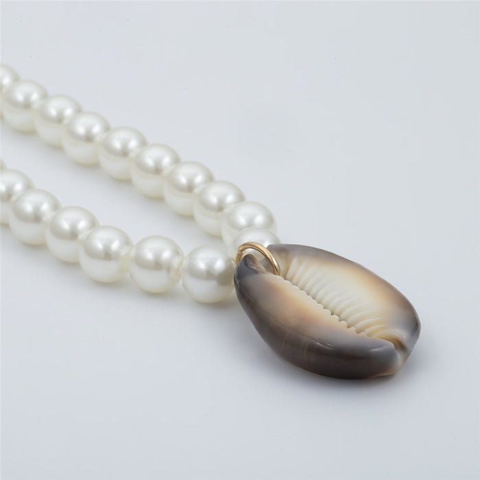 Women's Bohemian White Imitation Pearl Choker Necklace