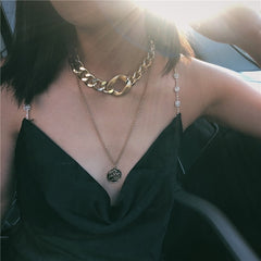 Women's Exaggerated Vintage Heavy Metal Choker Necklace