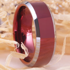 Women's 8mm Ruby Tungsten Carbide Ring