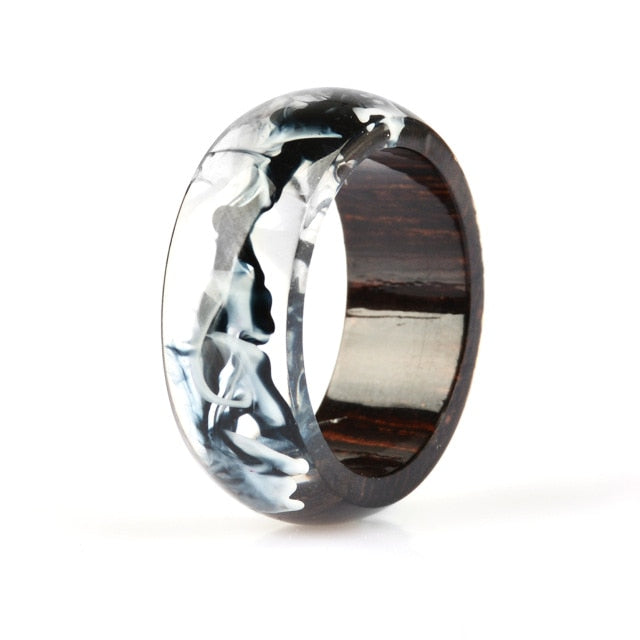 Women's 8mm 'Wood and Lava' Acetate Acrylic Ring