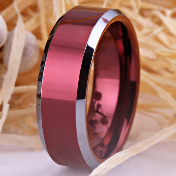 Women's 8mm Ruby Tungsten Carbide Ring