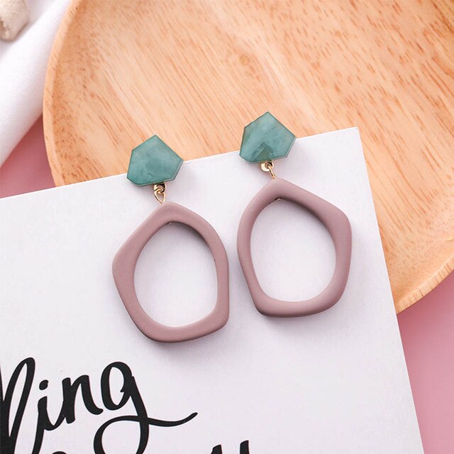 Women's Oblong Geometric Acrylic Drop Earrings