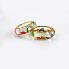 Women's 6.5mm 'Tulips' Rounded Acetate Acrylic Ring