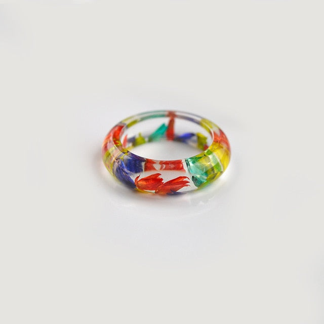 Women's 6.5mm 'Tulips' Rounded Acetate Acrylic Ring