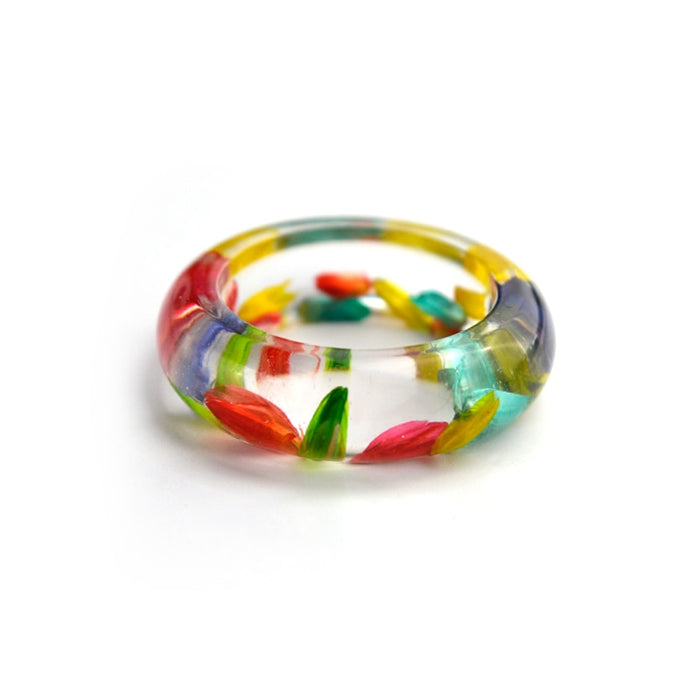Women's 6.5mm 'Tulips' Rounded Acetate Acrylic Ring