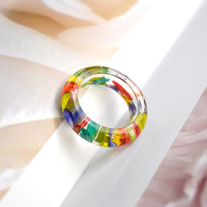 Women's 6.5mm 'Tulips' Rounded Acetate Acrylic Ring