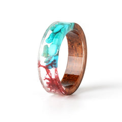 Women's 'Wood Amalgam | Coral' Acetate Acrylic Ring