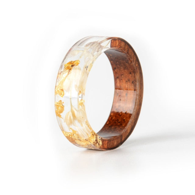 Women's 'Wood Amalgam | Wheat Fields' Acetate Acrylic Ring