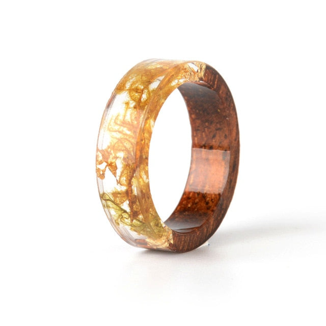 Women's 'Wood Amalgam | Gold' Acetate Acrylic Ring