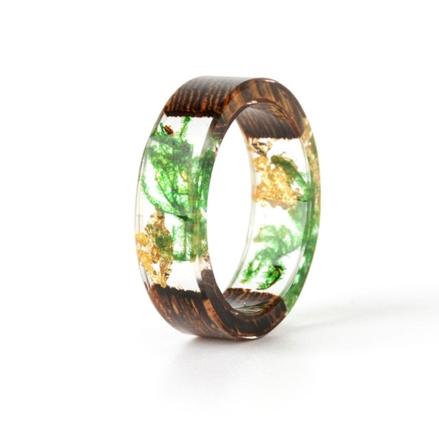 Women's 'Wood Amalgam | Calm Pond' Acetate Acrylic Ring