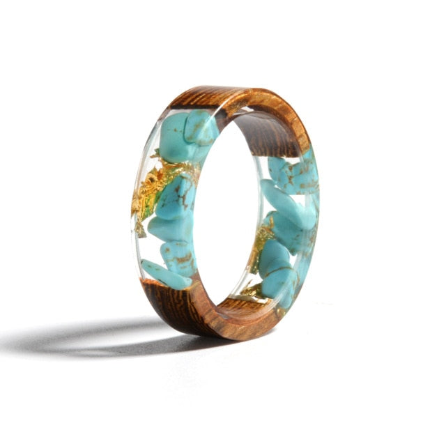 Women's 'Wood Amalgam | BlueStone' Acetate Acrylic Ring