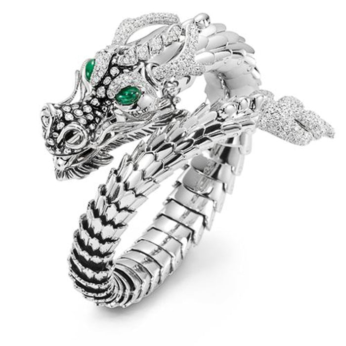 Women's Emerald CZ and Zing Dragon Ring