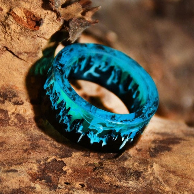 Women's 10mm 'Melting Landscape' Acetate Acrylic Ring