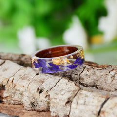 Women's 'Wood Amalgam | Purple' Acetate Acrylic Ring