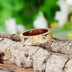 Women's 'Wood Amalgam | Wheat Fields' Acetate Acrylic Ring