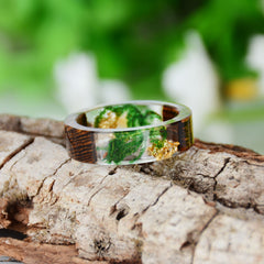 Women's 'Wood Amalgam | Sunset Pond' Acetate Acrylic Ring