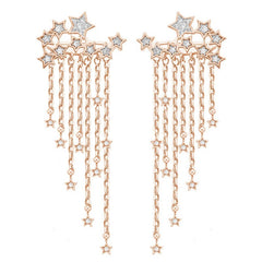 Women's European Long Tassel Star Drop Earrings