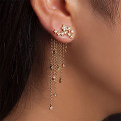 Women's European Long Tassel Star Drop Earrings