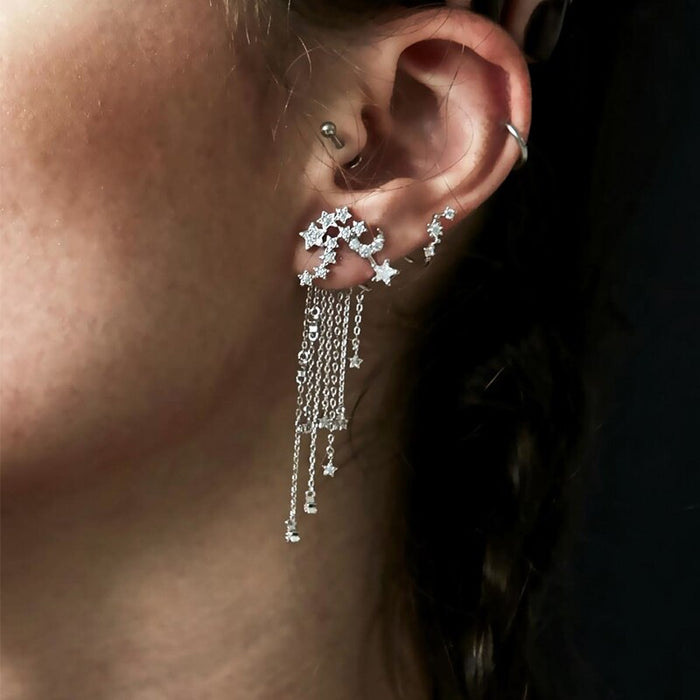 Women's European Long Tassel Star Drop Earrings