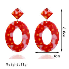 Women's European Oval Acrylic Drop Earrings