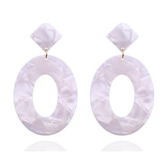 Women's European Oval Acrylic Drop Earrings