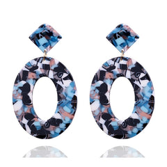 Women's European Oval Acrylic Drop Earrings