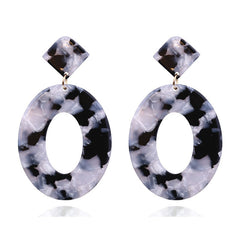 Women's European Oval Acrylic Drop Earrings