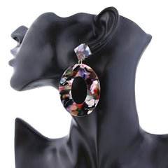 Women's European Oval Acrylic Drop Earrings