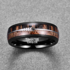 Men's 8mm Hawaiian Koa Wood Tungsten Carbide Rings