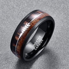 Men's 8mm Hawaiian Koa Wood Tungsten Carbide Rings