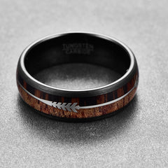 Men's 8mm Hawaiian Koa Wood Tungsten Carbide Rings