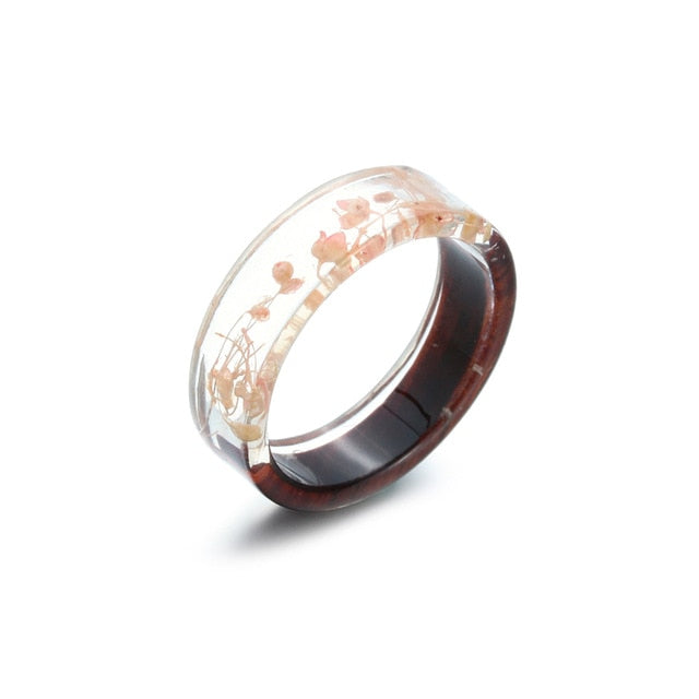 Women's 6mm 'Natural Suspension' Wood and Acetate Acrylic Ring