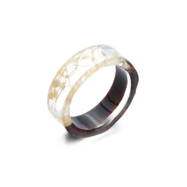 Women's 6mm 'Natural Suspension' Wood and Acetate Acrylic Ring